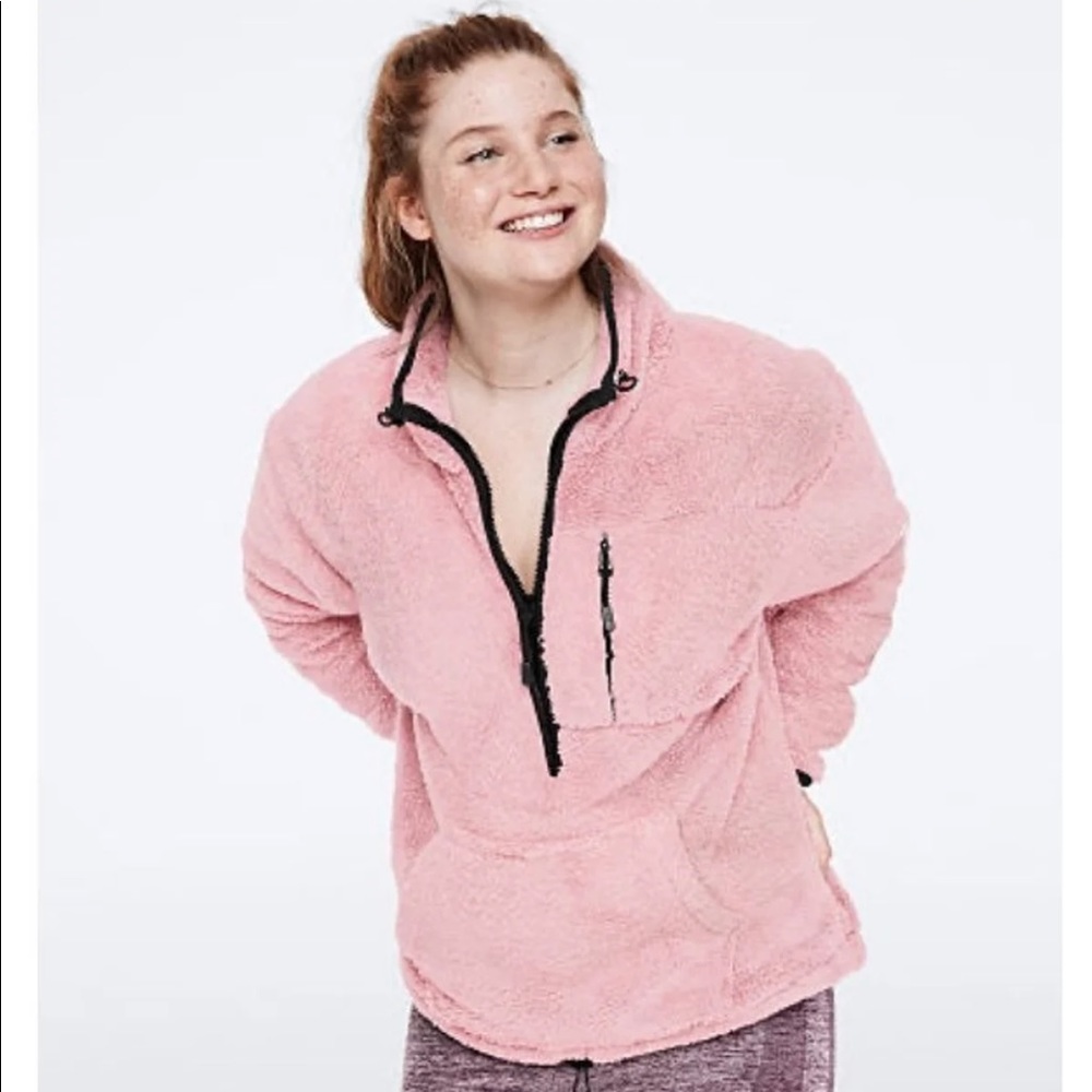 Victoria’s Secret PINK Sherpa Teddy Half Zip